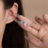 X6HE Geometric Star Studs Earrings Cubic Zirconia Gemstones In Assorted Color Comfortable All Day Wear