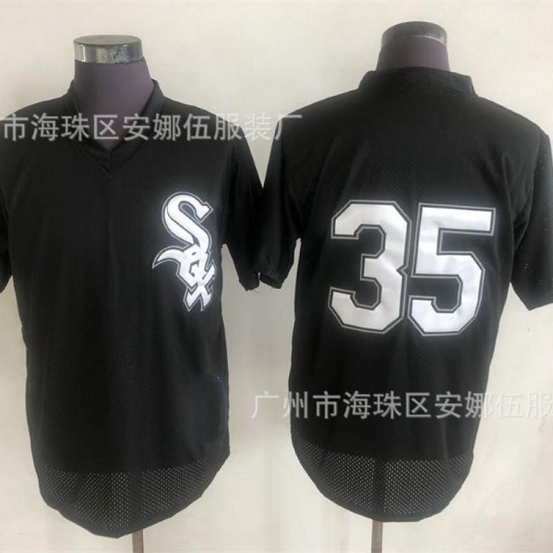 Maglia da Baseball Vintage Unisex Chicago White Sox Ricamata Retro Top Sportivo Traspirante