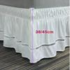 White Elegant Embroidery Craft Wrap Around Crochet Ruffles Lace Bed Skirt with Adjustable Belts-Room Decor-15 Inch High