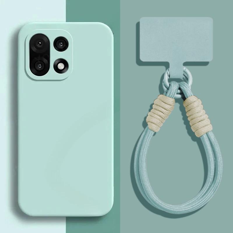 

Original Liquid Silicone Candy Color Case for Oneplus 15 13 13R 13T 12 12R 11R ACE 6 Soft Bumper Cover with Anti-lost Lanyard OnePlus 12R