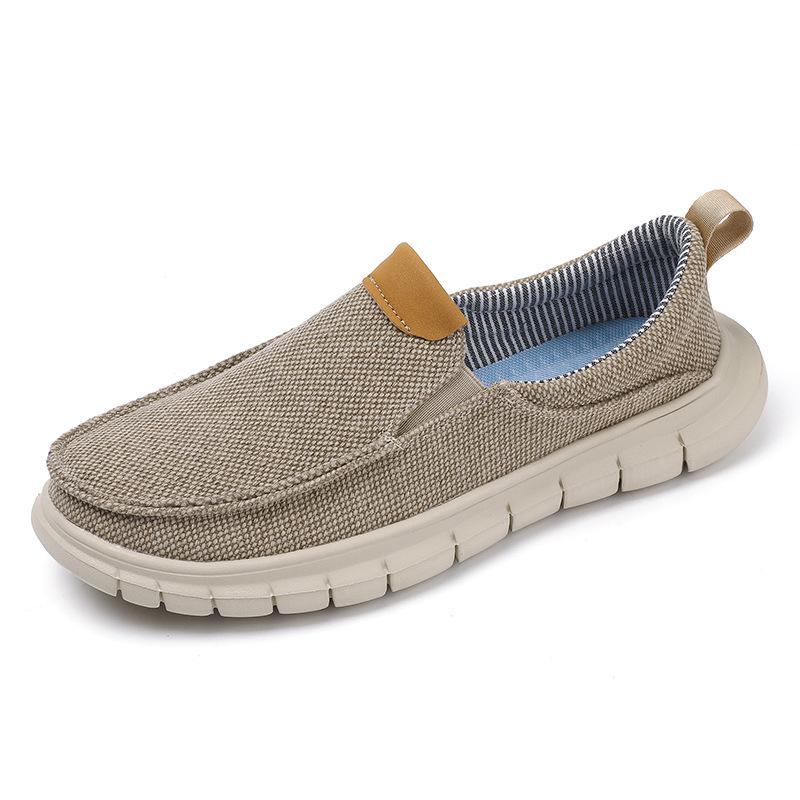 

Ultra light and breathable men s shoes summer wide fat foot cloth shoes one pedal soft sole extra large size casual lazy 47 бежевий