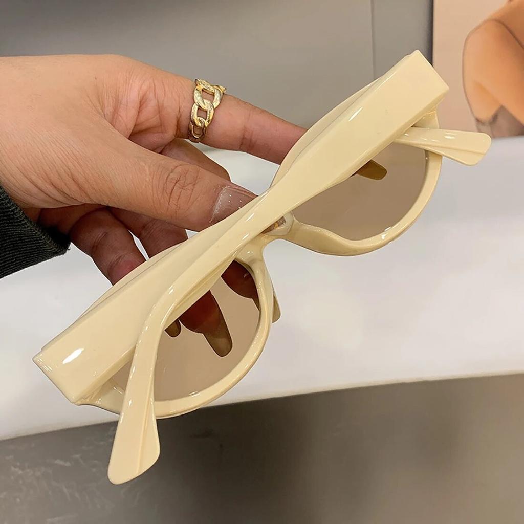 New Vintage Cateye Sunglasses Women Sexy Retro Small Oval Frame Sun Glasses Round Fashion Eyewear For Female Oculos De Sol
