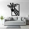 Iron Art Oversized Giraffe Wall Art Vertical Animal Decor 3D Framed Giraffe Head Sign Safari Wildlife Gift