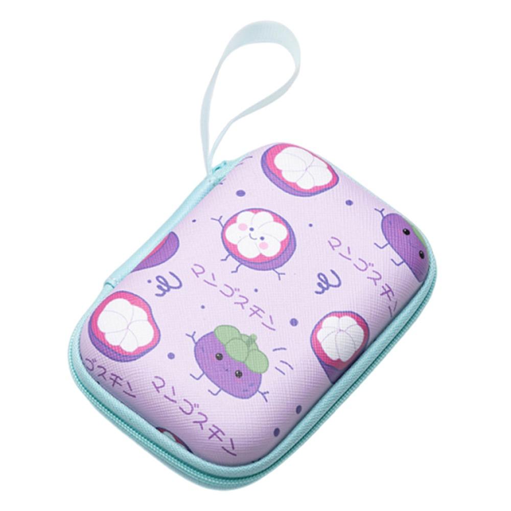 Color Printed EVA Storage Bag Square Shape Cartoon Print Data Cable Storage Protective Cover Anti-collision Headphone Bag