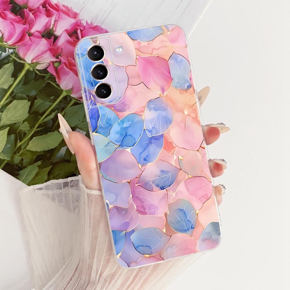 For Samsung Galaxy S21 Plus Case S21 FE Luxury Bow Flowers Painted Cover Soft Silicone Case For Samsung S21 Ultra S 21 S21+ Bags