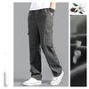 Pantaloni cargo da uomo larghi e dritti, abbigliamento oversize, tinta unita, grigio, versatile, abbigliamento da lavoro, pantaloni da jogging neri, pantaloni casual da uomo in cotone