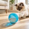 Selbstrollendes interaktives Katzenspielzeug, Automatischer rollender Ball mit Hamster- oder Kaninchen-Plüschtier innen, Elektrischer simulierter sich bewegender Tierball für Katzen Hunde
