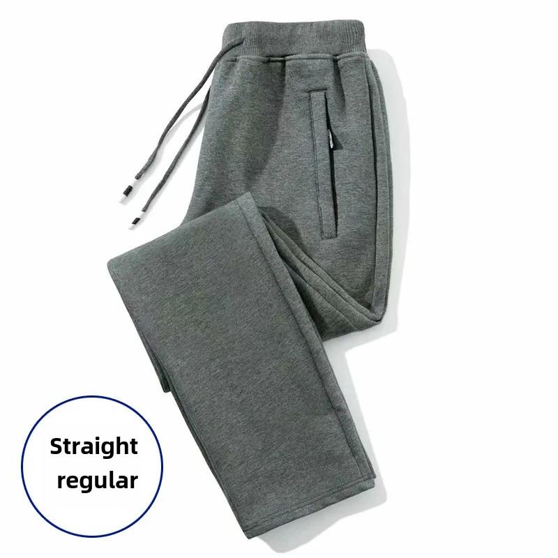 2024 Men's Warm Slim-Fit Plus Velvet Sweatpants: Autumn/Winter Thickened Casual Sportswear