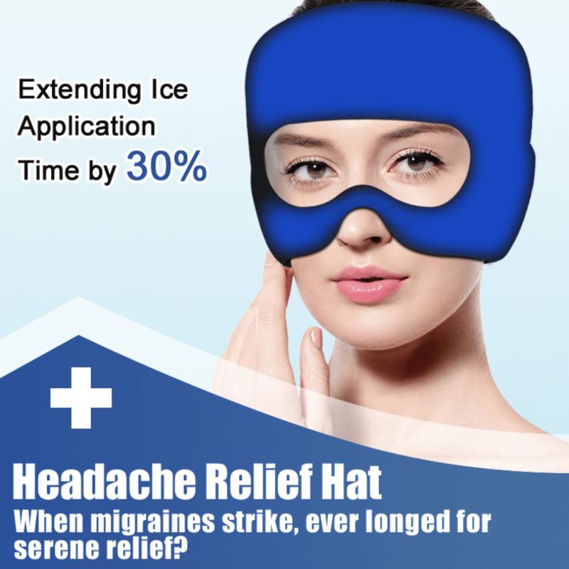 Gel Ice Headache Migraine Relief Hat Cold Compress Therapy Cap Ice Head Wrap Pack Eye Mask For Pressure Relieve Pain Ice Hat