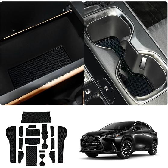 

LUWU for 2022-2026 Lexus NX250 NX350 NX350H NX450H Center Console Liners Mat 2025 2026 Lexus NX Cup Holder Inserts Mat Door Slot Mat Console Liner чёрный