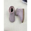 Zapatos bajos de cuero nuevos zapatos perezosos botas de nieve moda de invierno versátiles zapatos de mujer cálidos y cómodos