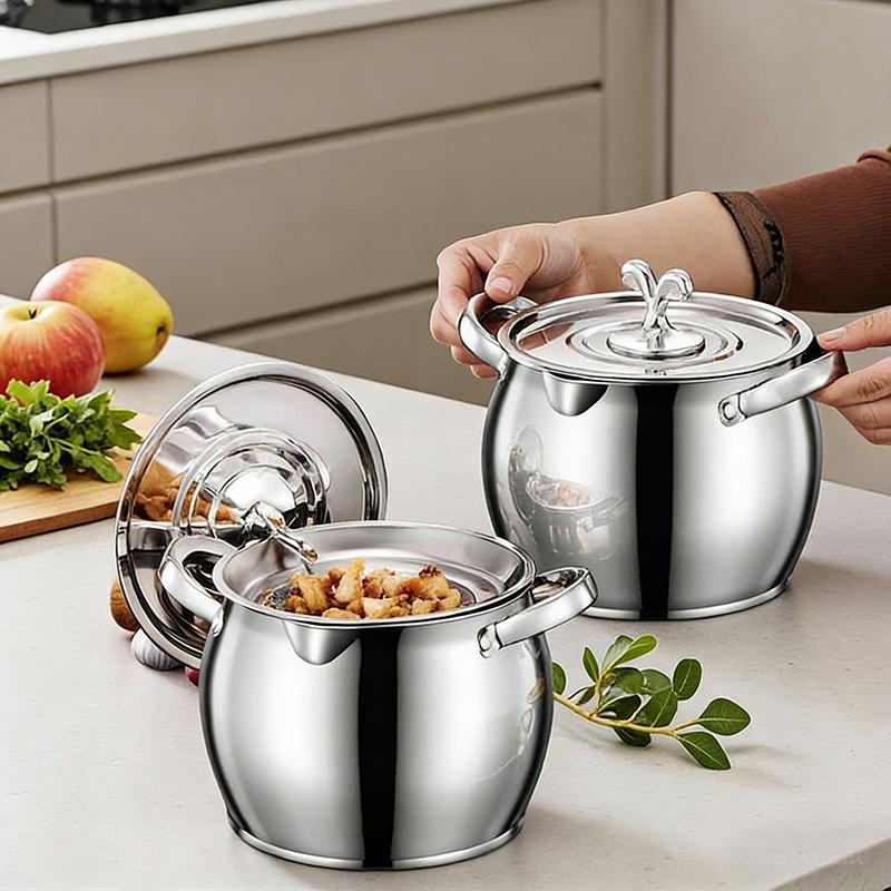 4L Oil Filter Pot Stainless Steel Lard Strainer Cooking Oil Strainer Grease Keeper Storage Container Oil Bottle Kitchen Tools