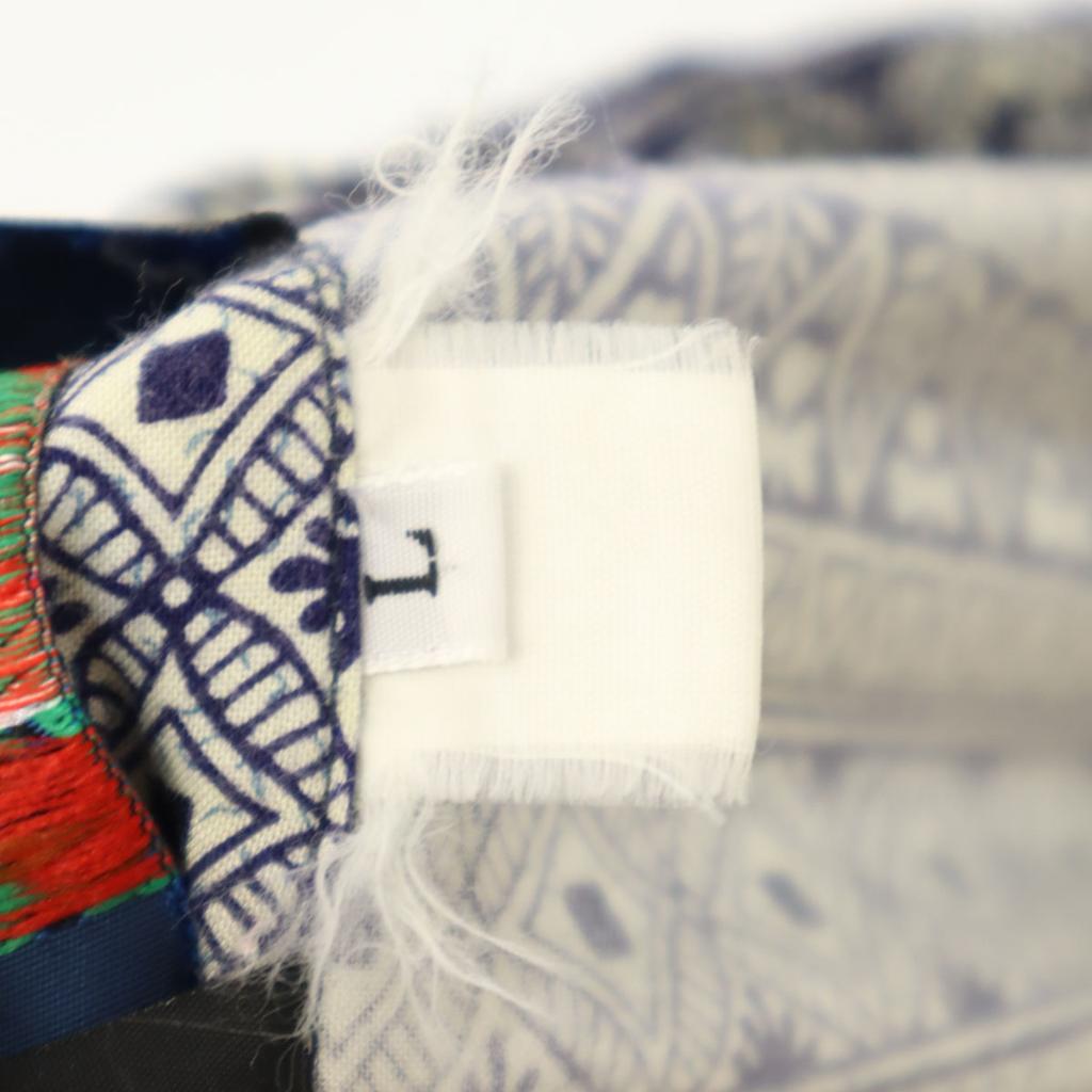 BLUE HAWAII Overall Handle Short Sleeve Aloha Shirt L Navy Open Collar Men's Used