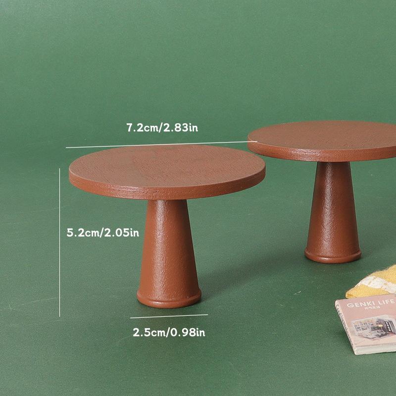 1/12 Dollhouse Mini Round Tea Table Model Dollhouse Dining Room Furniture Decoration Dolls House Micro Scene Decor Ornaments