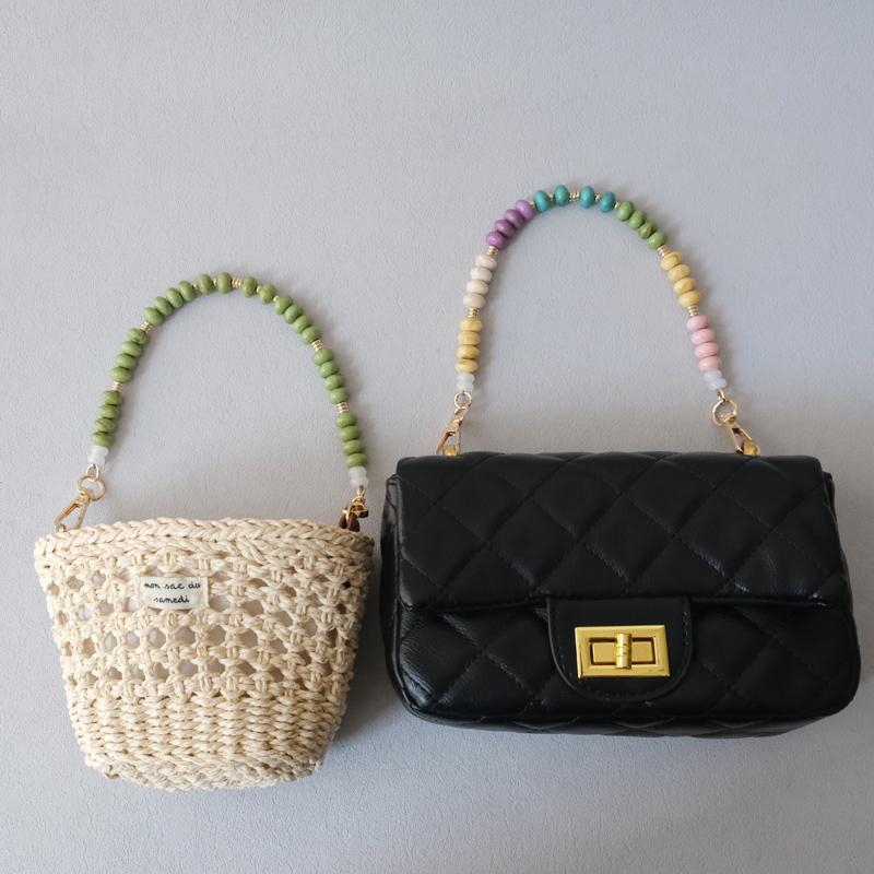 New Fashion Woman Bag Accessory Detachable Solid Beaded Chains Cute Acrylic Luxury Strap Women Bag Handle Candy Beads Chain