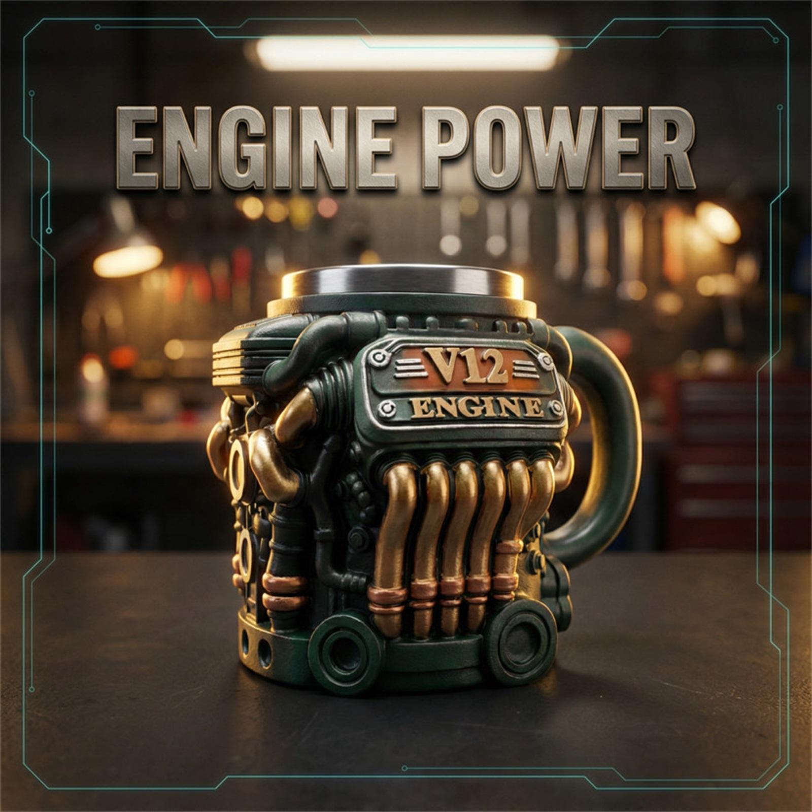 

Engine Resin With Inner Liner 304 And Personalized Mechanical Engine Water Cup, Mug, Breakfast Cup one size