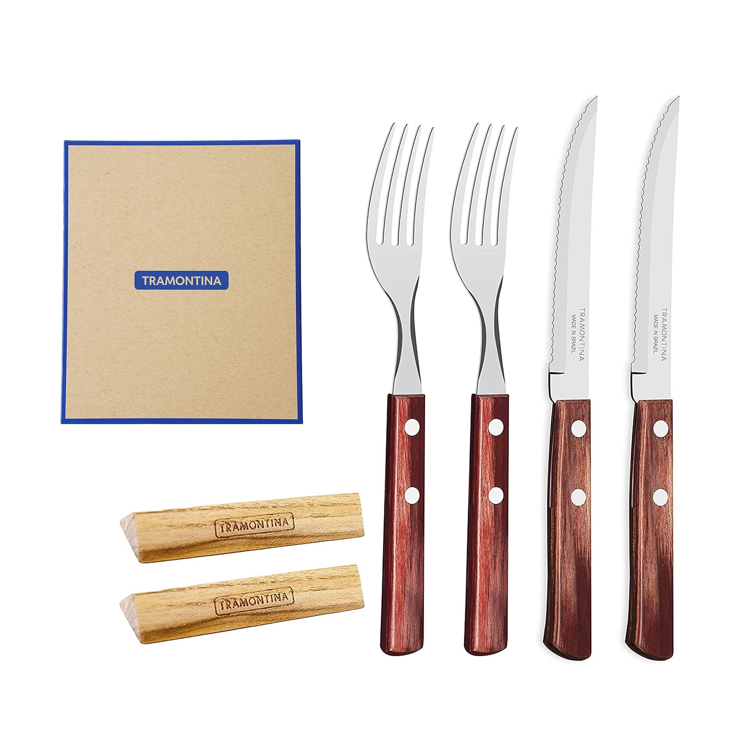 Collectors Guild Japan Red [Tramontina] Steak Knife & Fork Set 21198/772 – Cutlery Set 30G