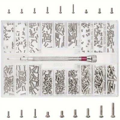 Zestaw 500 szt. Mini Śrub Mikro Śruby do Laptopa Komputera Okularów Zegarka Tabletu Śruby do Naprawy Okularów Narzędzia Hardwareowe