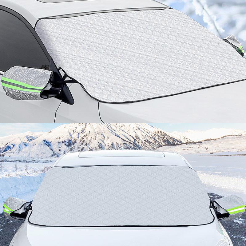 Windshield Cover for Ice and Snow, for Snow, Ice, UV, Mirror Protector, Windproof Sunshade Cover for Cars, Common To Most Cars