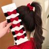 Korean Red Sweet Bowknot Hair Bands for Girls Scrunchies Simple Black Elastic Hair Ties Ropes Ponytail Holder Fashion Headwear
