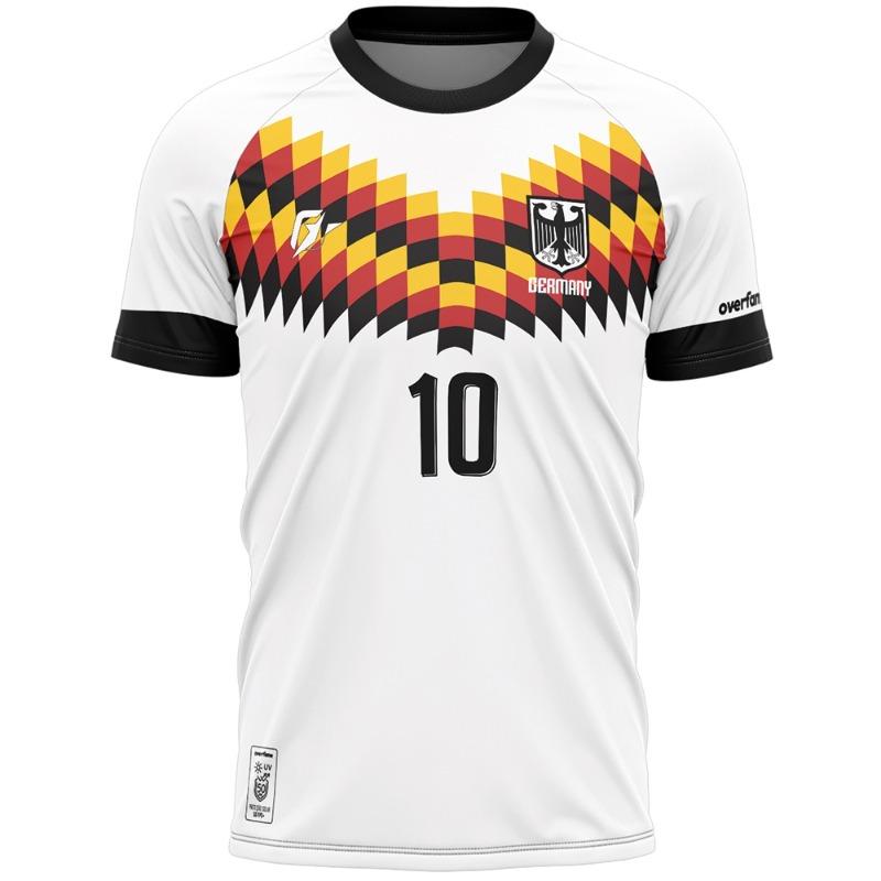 Deutschland Nationalmannschaft Fußballtrikot - Weiß mit buntem Karomuster #10 Offizielles Teamwappen Ideal für Fans