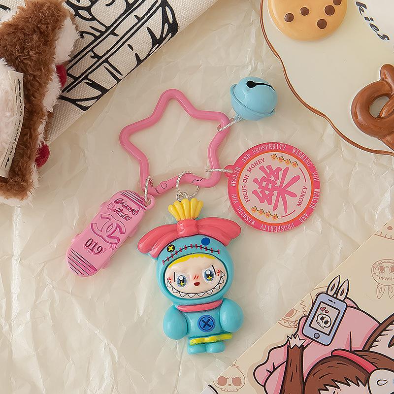 Schlüsselanhänger Niedlicher Taschenanhänger Handykette Harzpuppenanhänger Farbe Schultaschenanhänger