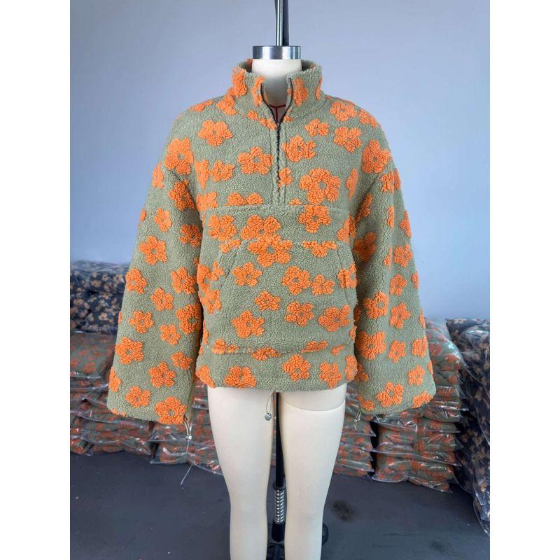 

Европейская и американская новая мода повседневная свободная с принтом с длинным рукавом худи верхняя одежда на половину молнии свободный топ Finishes 2 2XL