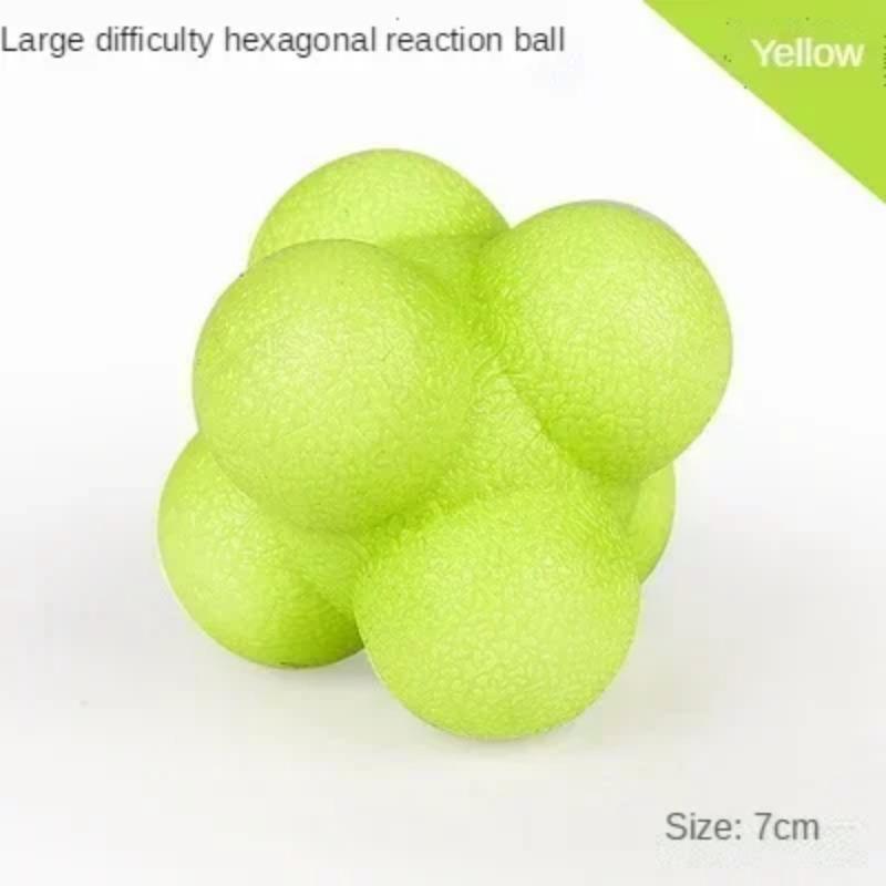 7cm High Density Silicon Rubber Hexagonal Reaction Ball Agility Coordination Reflex Exercise Active Fitness Training Ball
