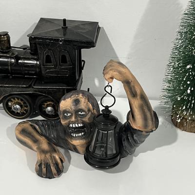 Halloween Zombie Laterne Ornament Harz Gruselige Zombie Figur Statue Skulptur