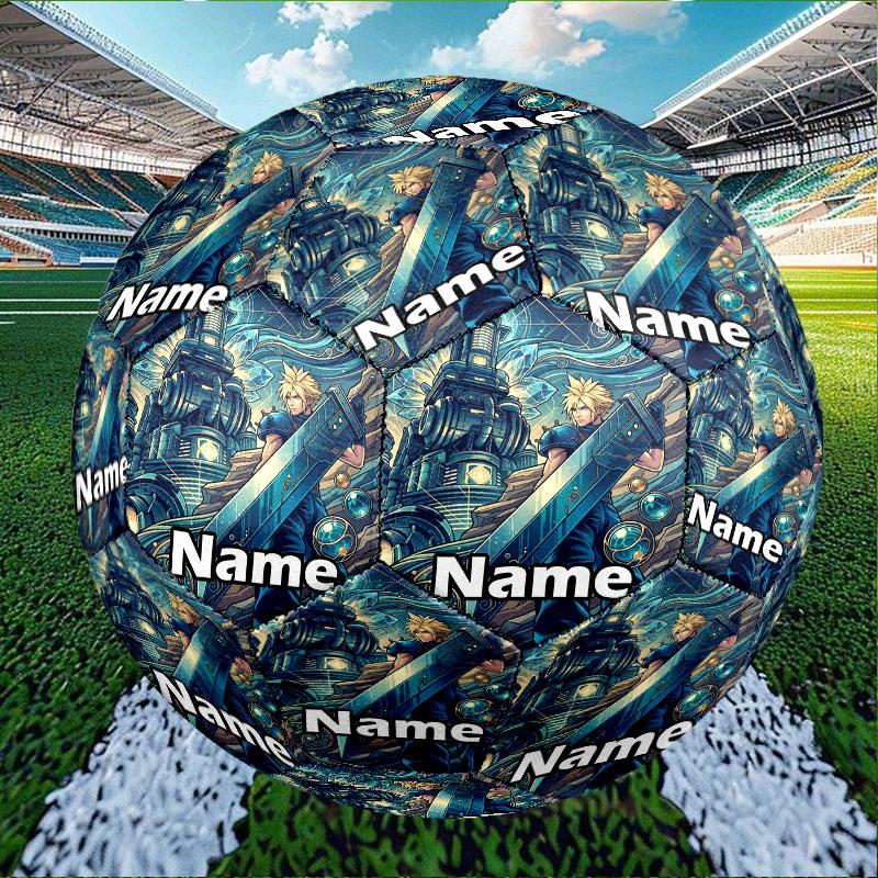 Custom Name Personalized Final Fantasy Print Size 5 Soccer Ball Training & Match Football, for Team, Kicking, Gift for Football Enthusiasts