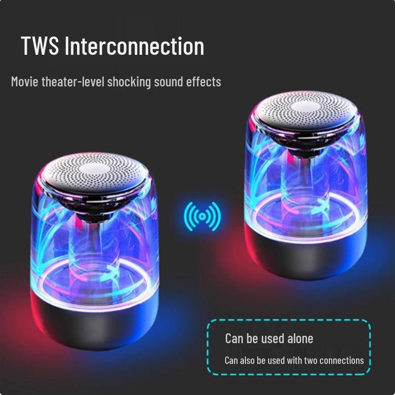 Portable Wireless Bluetooth Speaker with Colorful Night Light and Bass Stereo