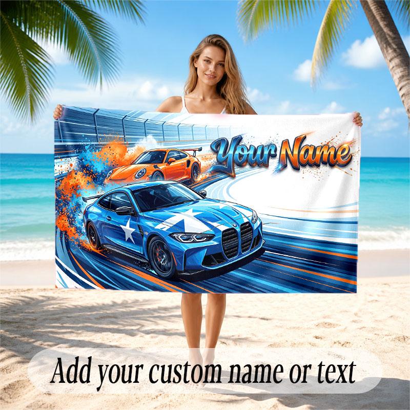 Fantasy Magie Thema Weiches Strandtuch Personalisierbares Benutzerdefiniertes Namens-Text-Handtuch Tragbar für Strand Pool Reisen