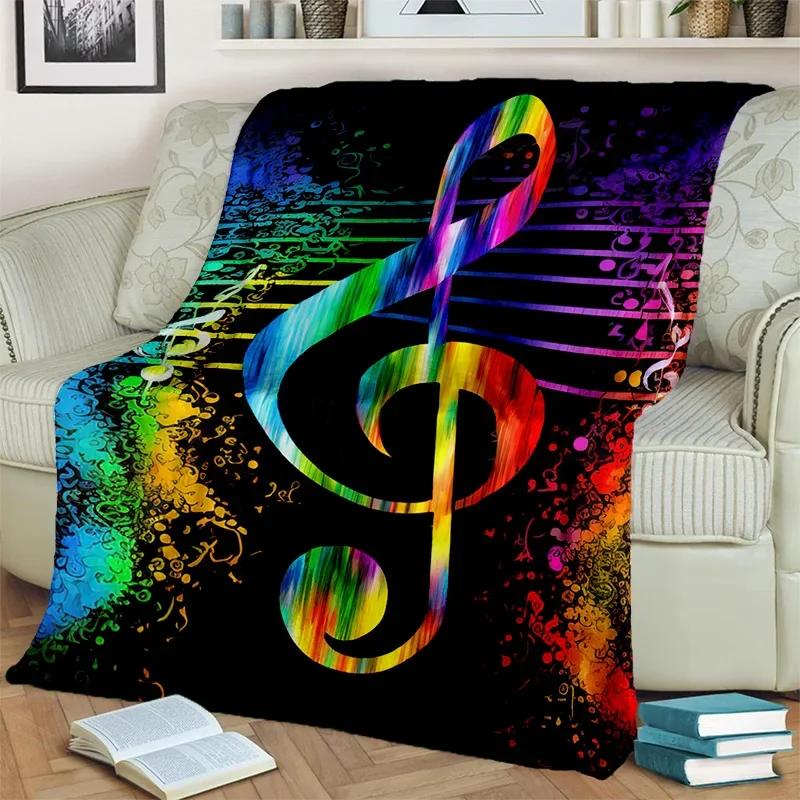 3D Colorful Musical Note Music Score Blanket,Soft Throw Blanket for Home Bedroom Bed Sofa Picnic Travel Office Cover Blanket Kid
