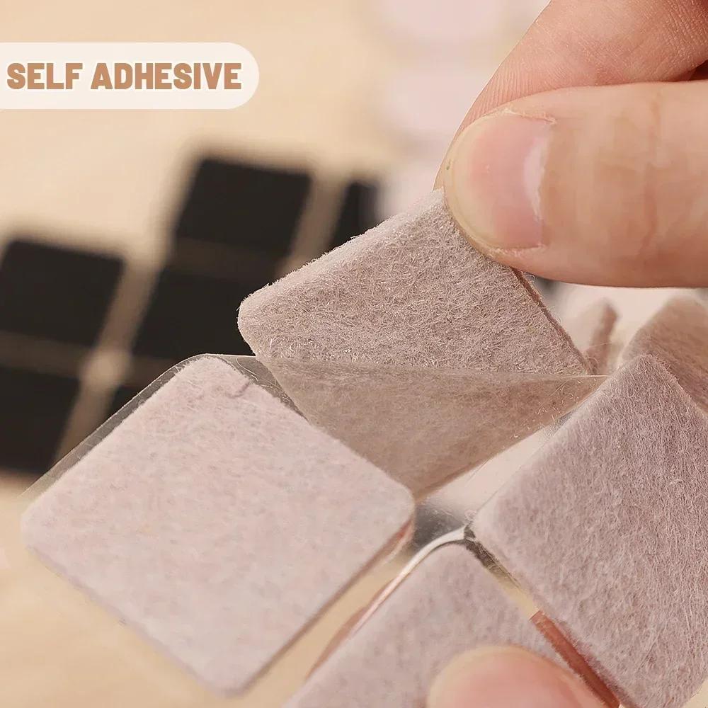 180/18Pcs Felt Pad Sticker Self Adhesive Desk Chair Sofa Legs Pads Square Round Bottom Furniture Table Legs Anti Scratch Cover