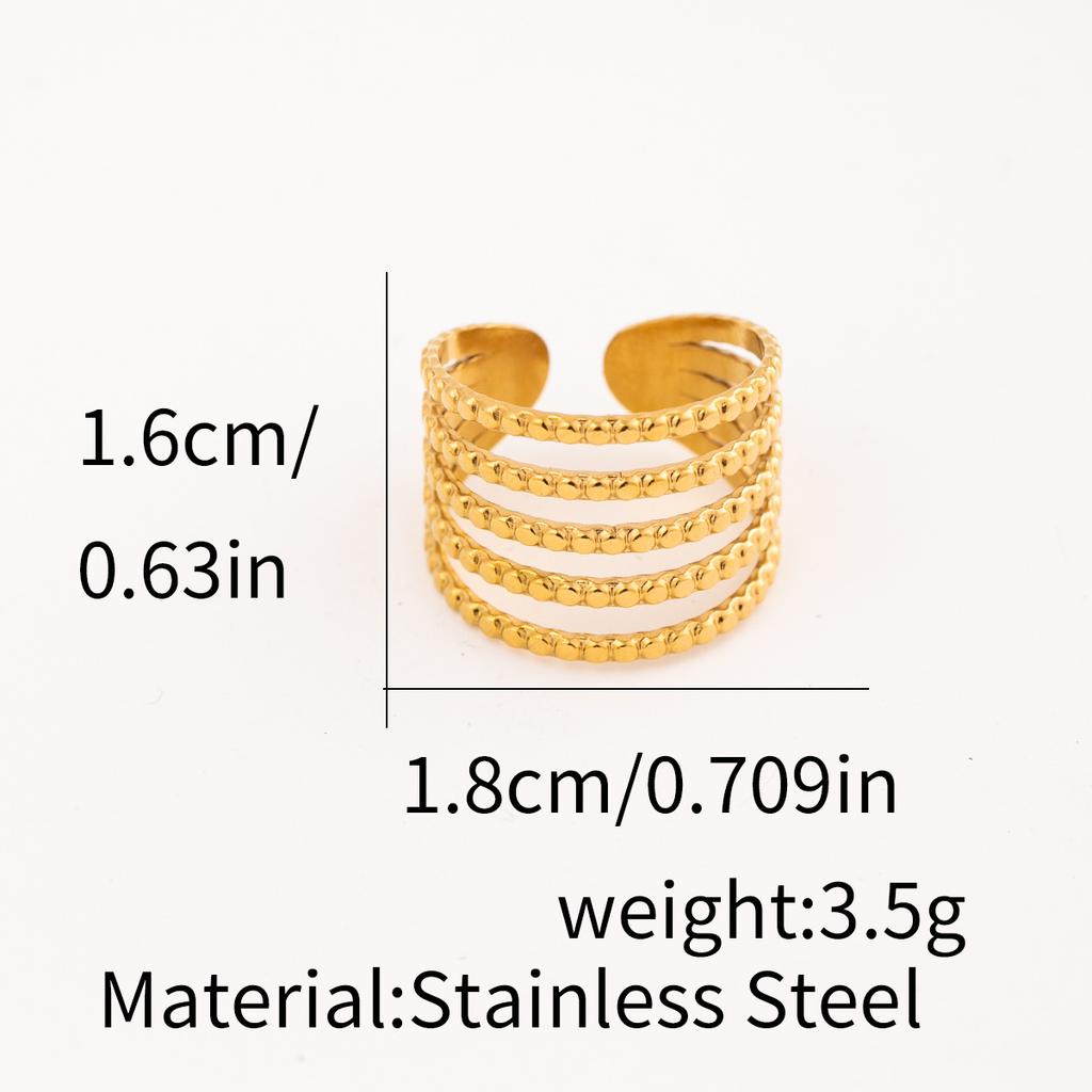 1Pcs Lady stainless steel open-ended ring, extravagant accessory ring, hollow finger ring