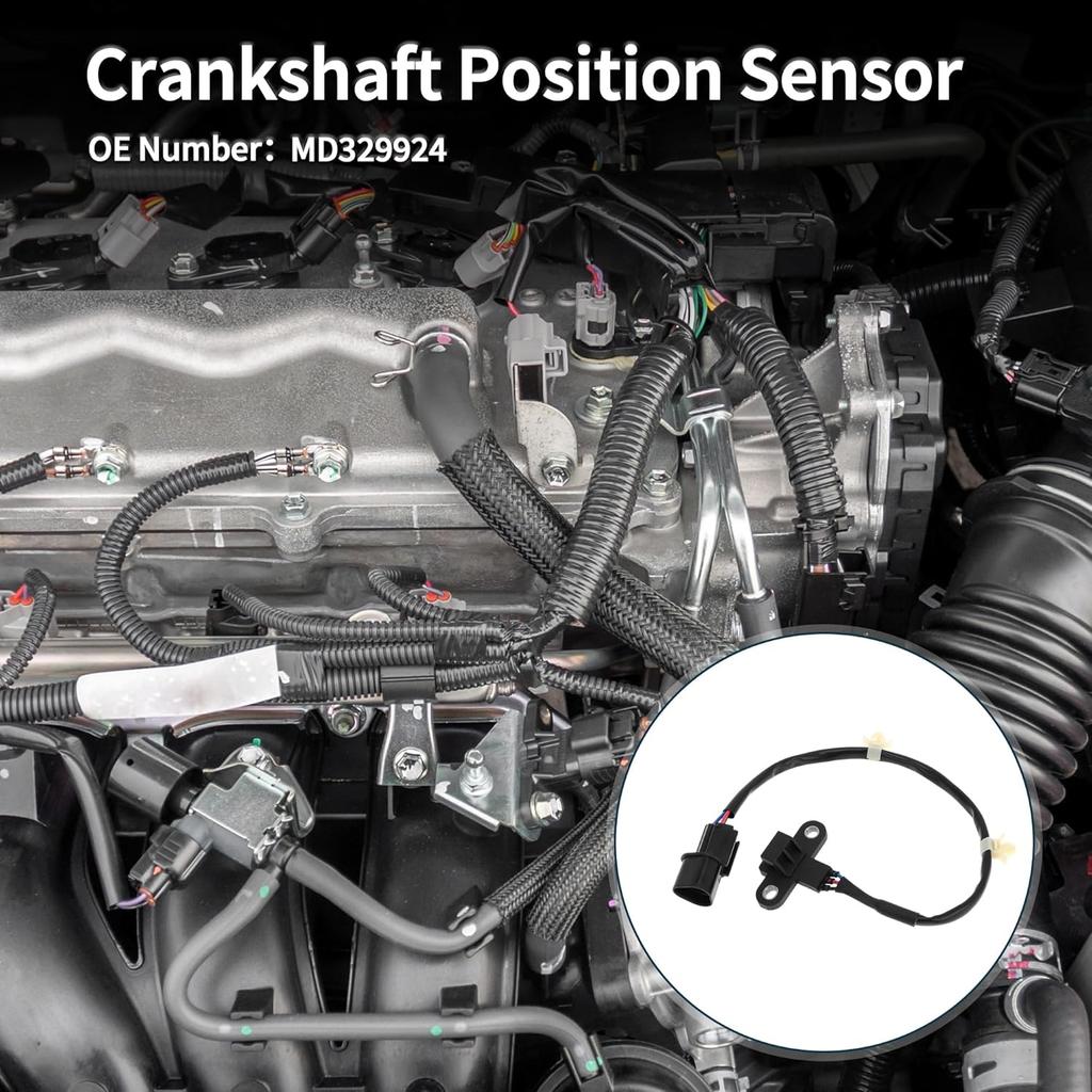 Crankshaft Position Sensor for Mitsubishi Galant 2.4 99-01 Sturdy No.MD329924 Engine Crank CKP Sensor Black 1 Pc