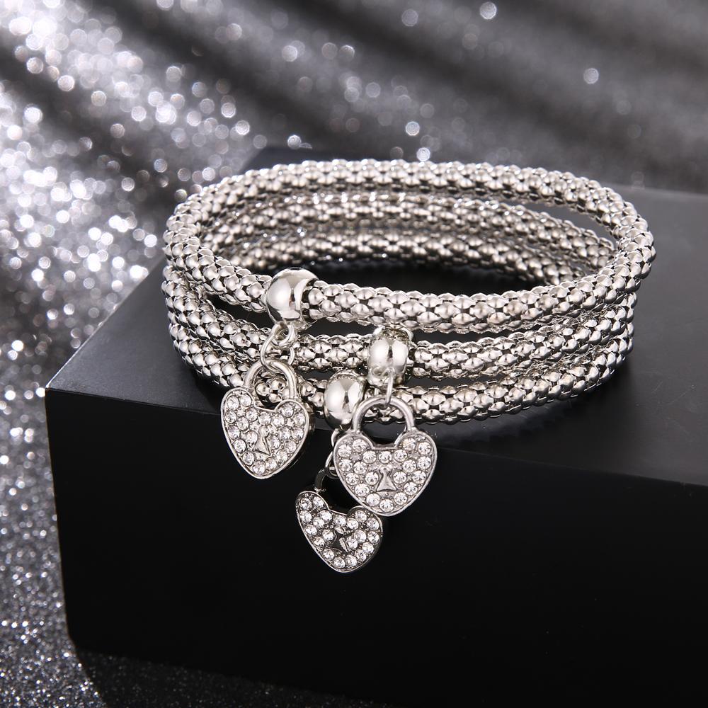 Y2K Classic Love Heart Charm Bracelet Mulheres Arco Corrente Cuff Pulseira Festa Noiva Jóias