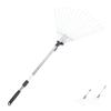 Adjustable Leaf Rake Retractable Expandable Stainless Steel Metal Lawn Yard Garden Hand Tool
