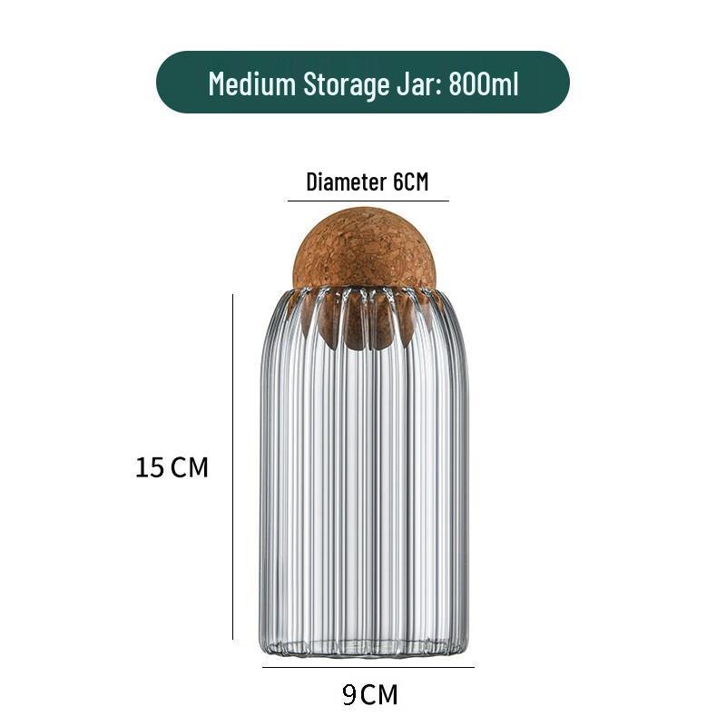ZISIZ Classic Glass Storage Jar with Cork Lid