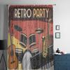 Musical Instruments Retro Music Party Design Chiffon Sheer Curtains for Living Room Bedroom Window Curtain Voiles Tulle Cortinas