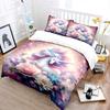 Magical Unicorn And Stunning Flowers Print Bedding Set 1 Duvet Cover 2 Pillowcases For Adult And Children Luxury Gift Full Size