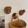 Chic Mushroom Wooden Adhesive Hook – No-Drill, Aesthetic Wall Hook for Clothes and Hats Behind Door or Entryway.