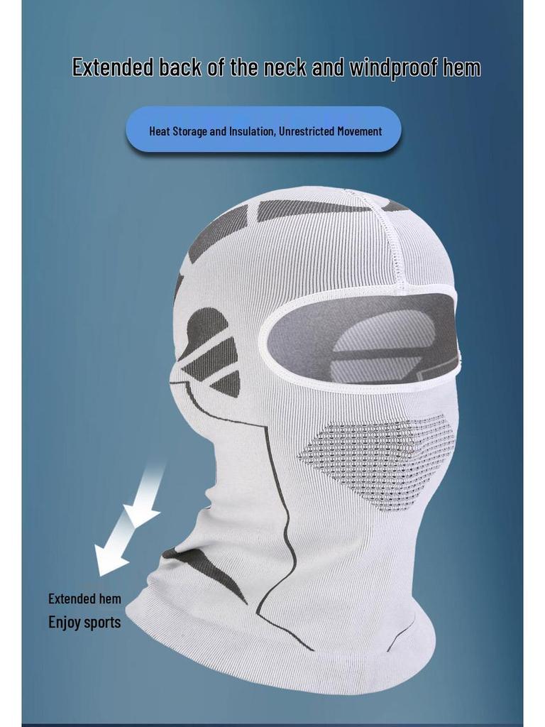 Zimowa wiatroodporna maska na twarz i komin rowerowy: Ciepłe, Grube, Oddychające, Odporne na Zimno do Narciarstwa i Aktywności na Świeżym Powietrzu