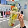 Large Capacity 1L+ Summer Plastic Cup Ice King Belly Cup Cute Style with Straw for Office Home Outdoor KTY