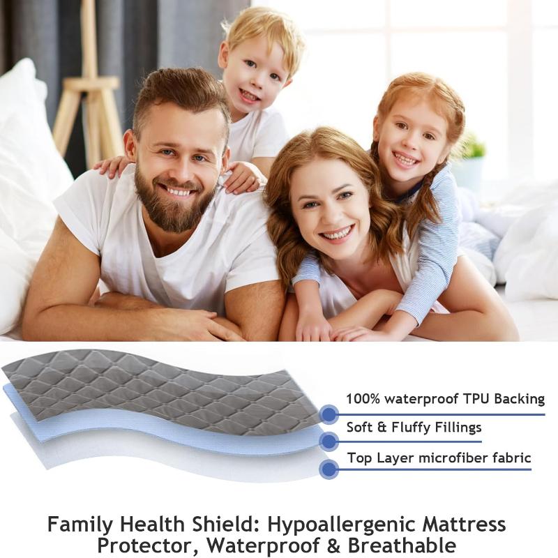 Full/King Size Waterproof Mattress Protector - Noiseless Quilted Cover, Deep Pocket (Up To 11''), Breathable & Durable