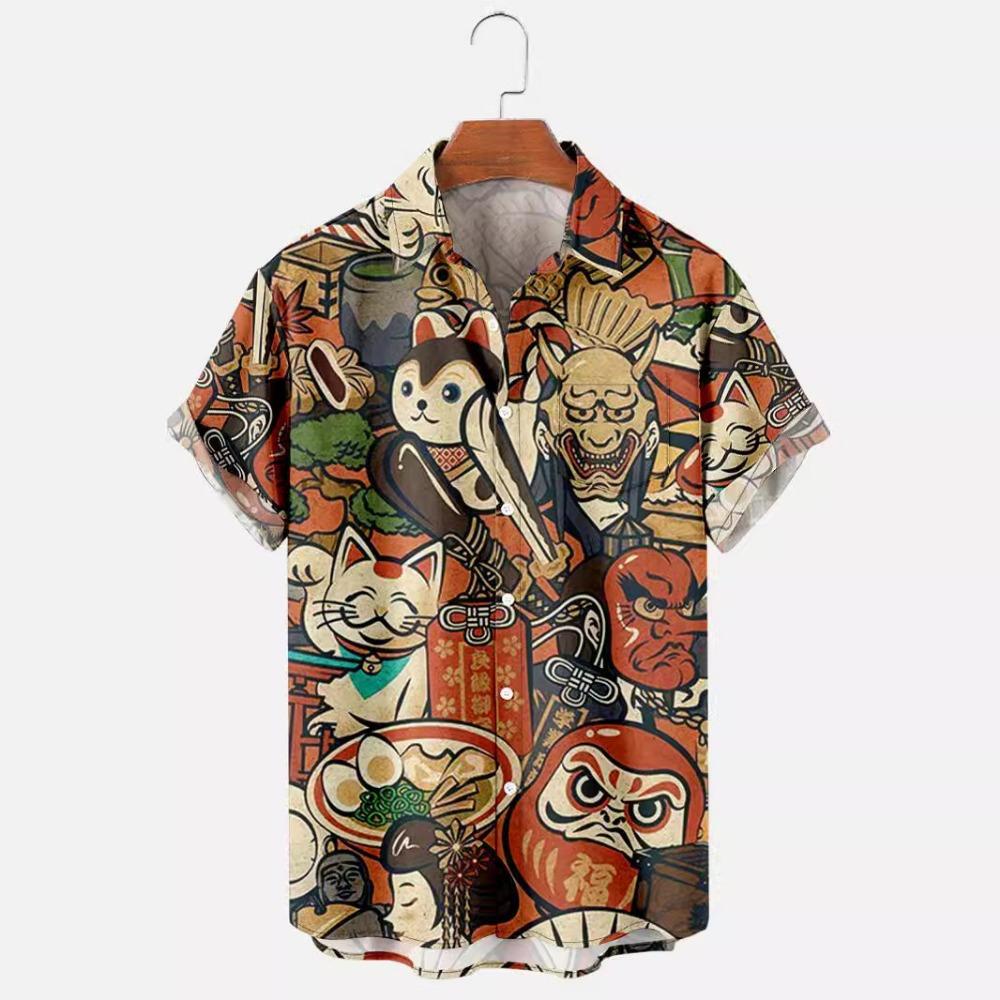 Men s Shirt 2026 Summer Retro Style Men s Fashion Casual Harajuku Hawaiian Shirt S