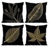 Golden Branches and Jade Leaves Pillow Case Anti-dustmite Pillowcase Invisible Zipper Silky Short Plush Sofa Cushion Cover