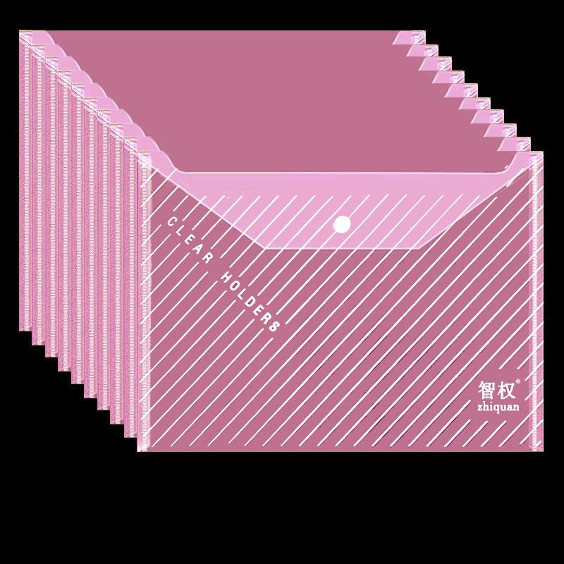 Thickened transparent A4 file bag twill snap bag data file bag color file bag office file storage bag