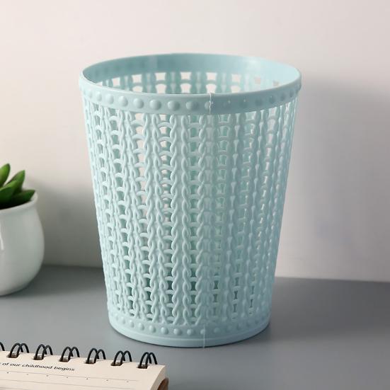 2 Peças Lixeira de Mesa Design Oco Tipo Rattan Anti-Envelhecimento Mini Lixeira de Mesa Tamanho Compacto Lixeira de Mesa