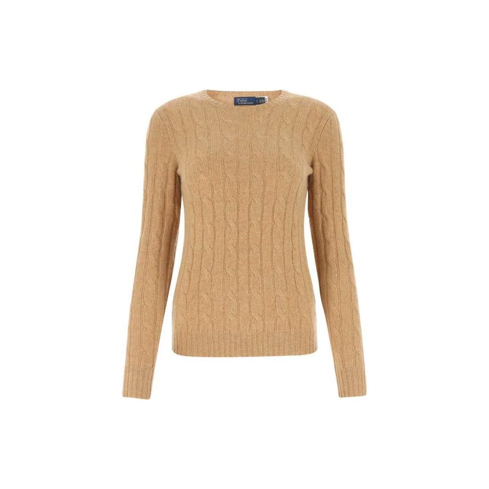 

Polo Ralph Lauren FW22 Solid Knit Crew Neck Cashmere Sweater Women sweater Brown 211880516-005 S
